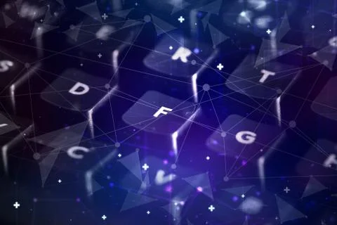 Keyboard with network concept Stock Photos