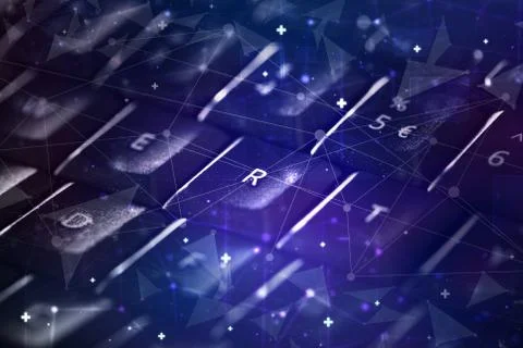 Keyboard with network concept Stock Photos