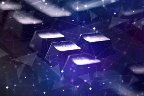 Keyboard with network concept Stock Photos