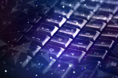 Keyboard with network concept Stock Photos