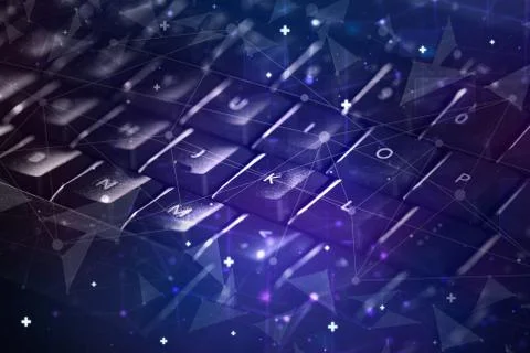 Keyboard with network concept Stock Photos