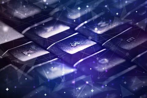 Keyboard with network concept Stock Photos