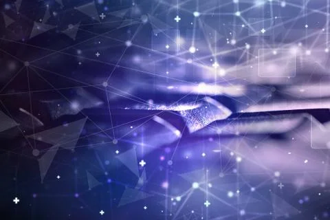 Keyboard with network concept Stock Photos