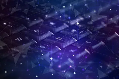 Keyboard with network concept Stock Photos