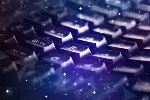 Keyboard with network concept Stock Photos