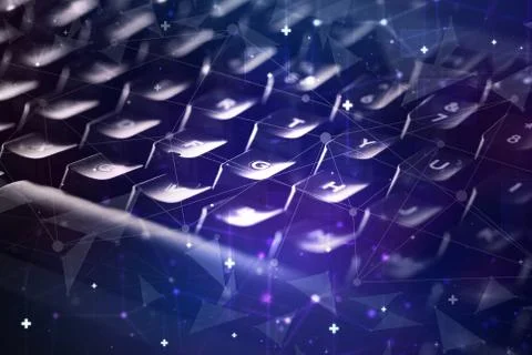 Keyboard with network concept Stock Photos