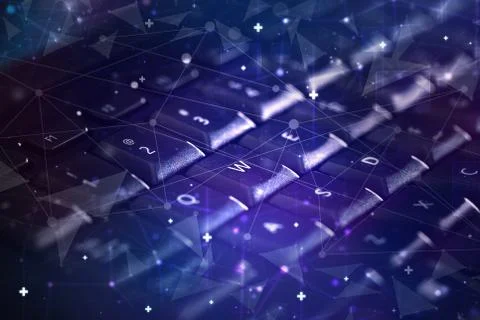 Keyboard with network concept Stock Photos