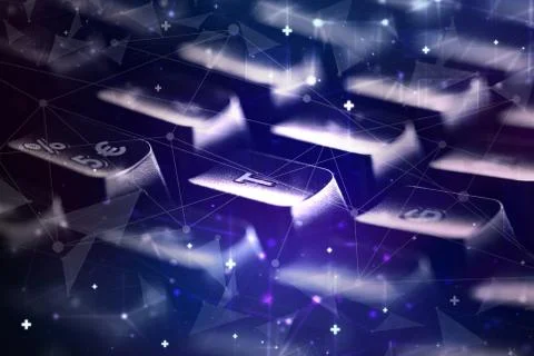 Keyboard with network concept Stock Photos