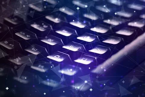 Keyboard with network concept Stock Photos