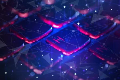 Keyboard with network concept Stock Photos