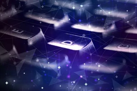 Keyboard with network concept Stock Photos