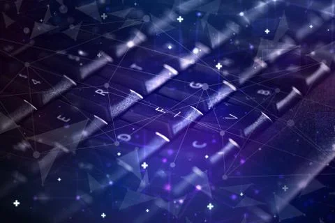 Keyboard with network concept Stock Photos