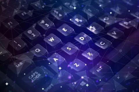 Keyboard with network concept Stock Photos