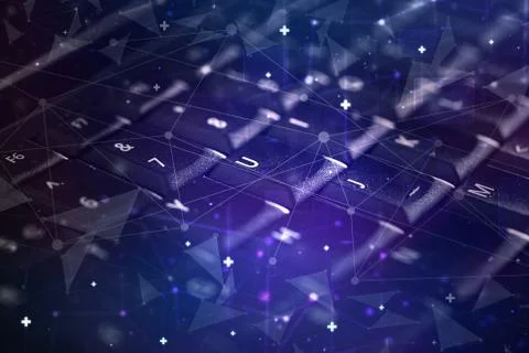 Keyboard with network concept Stock Photos