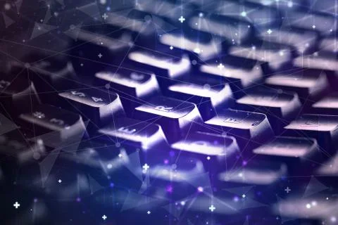 Keyboard with network concept Stock Photos