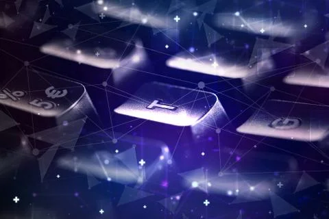Keyboard with network concept Stock Photos