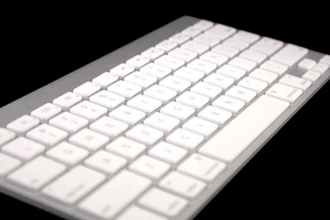 Keyboard of a notebook computer. white and black. Stock Photos