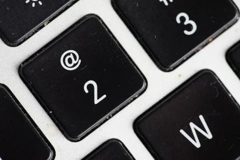 Keyboard of a notebook computer. White and black. Marco Stock Photos