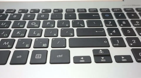 Keyboard of a notebook laptop computer closeup Stock Footage 47515080