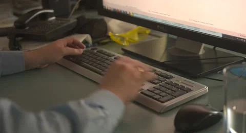 Keyboard office work computer 4k Stock Footage 48999353