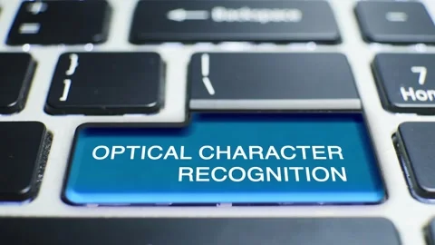 Keyboard Optical Character Recognition Pressed by hand finger Stock Footage 246649959
