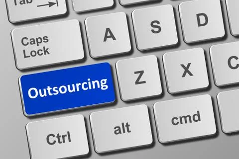 Keyboard with outsourcing button Stock Illustration