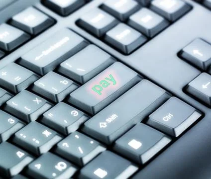 Keyboard with pay button Stock Photos