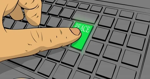 Keyboard with Peace word Video stock 171401616