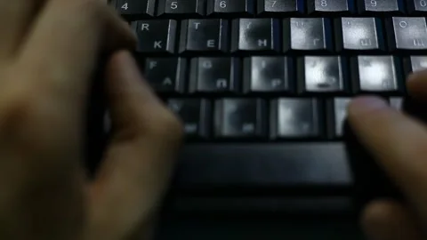 Keyboard of the person typing the text is working Stock Footage 269165317