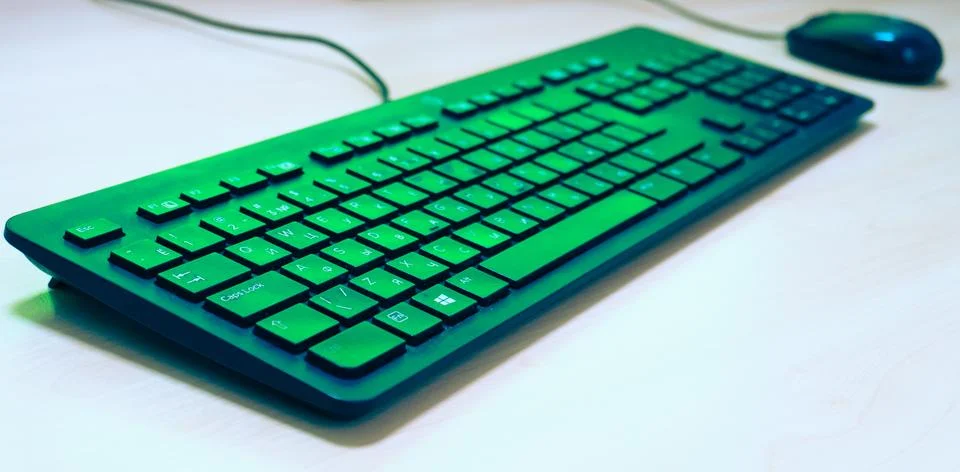Keyboard of a Personal Computer on a Working Table. Stock Photos