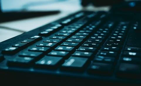 Keyboard of a Personal Computer on a Working Table. Stock Photos