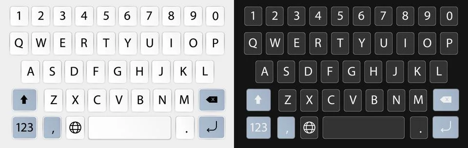 Keyboard phone Digital mobile interface featuring touch-responsive keyboard Stock-Illustration