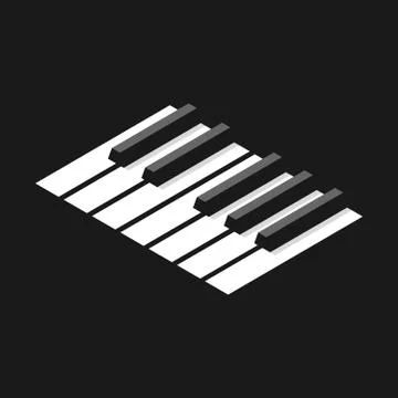 Keyboard piano in grayscale. Stock Illustration