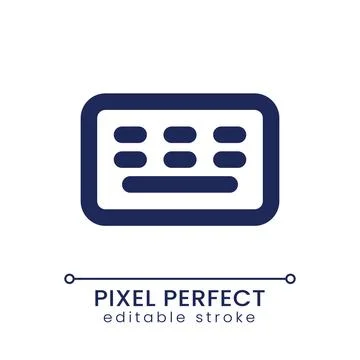 Keyboard pixel perfect linear ui icon 스톡 일러스트