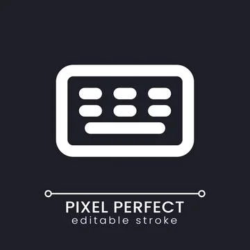 Keyboard pixel perfect white linear ui icon for dark theme 스톡 일러스트