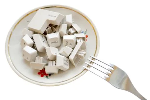 Keyboard on a plate Stock Photos