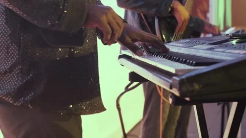 Keyboard Player close up Stock Footage 237740536