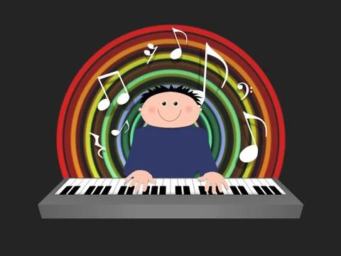 Keyboard player Stock Illustration