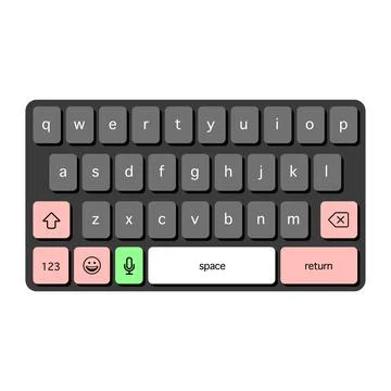 Keyboard preview, mobile user interface Stock Illustration