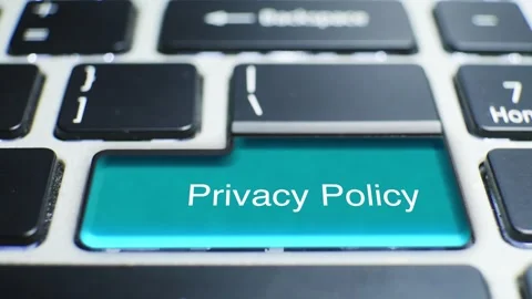 Keyboard Privacy Policy Button Pressed by hand finger Stock Footage 246650775