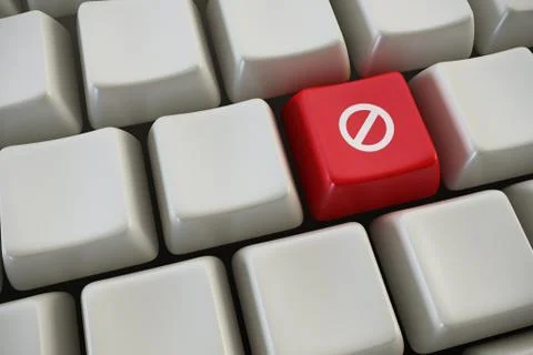 Keyboard with prohibition button Stock Illustration