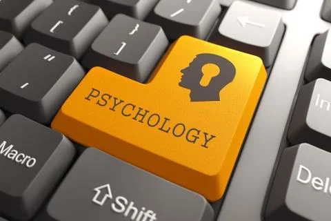 Keyboard with Psychology Button. 스톡 일러스트