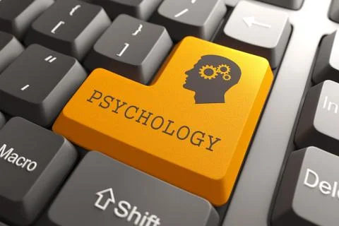 Keyboard with Psychology Button. 스톡 일러스트