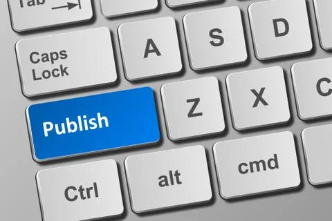 Keyboard with publish button Stock Illustration
