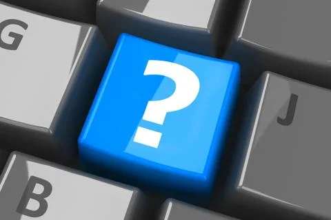 Keyboard question blue key Stock-Illustration