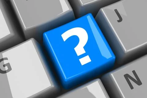 Keyboard question blue key Stock-Illustration
