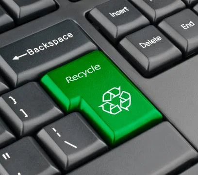 Keyboard recycle key Stock Photos