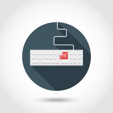 Keyboard with red button Add to Shopping Cart Stock Illustration