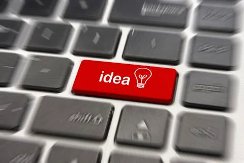 Keyboard Red Idea Blur Stock Illustration