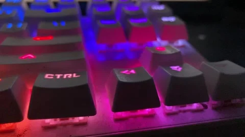 Keyboard with red key	led Stock Footage 243442774